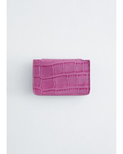 & Other Stories Purple Leather Card Holder