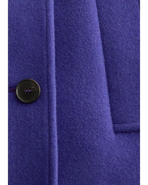& Other Stories Blue Wide-Collar Peacoat
