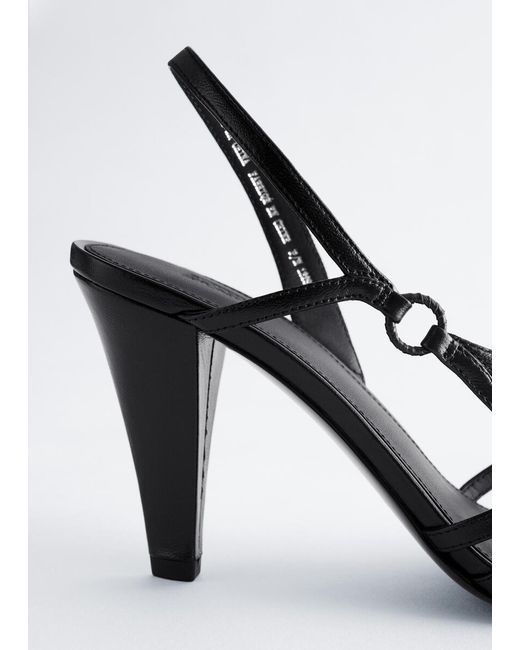 & Other Stories Blue Leather Ring Sandals