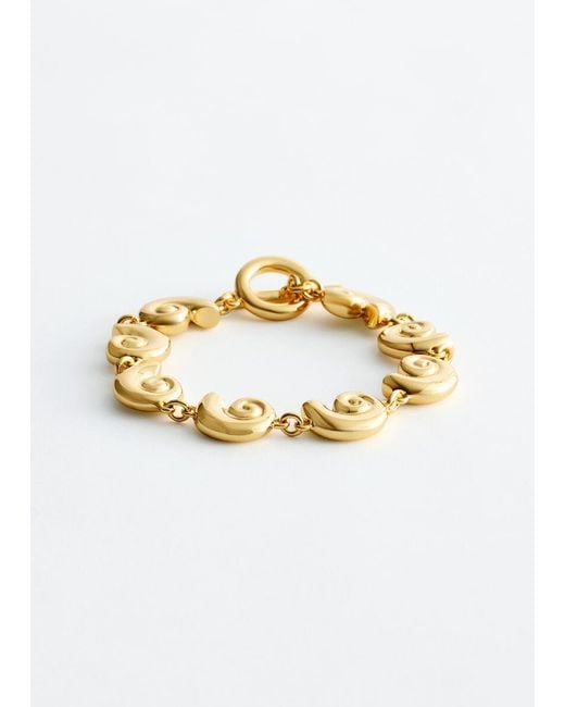 & Other Stories Metallic Shell Pendant Bracelet