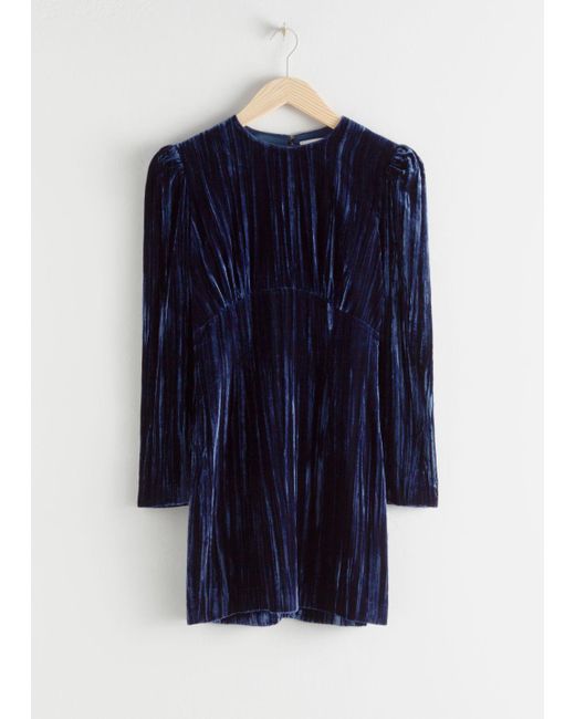 & other stories blue velvet dress