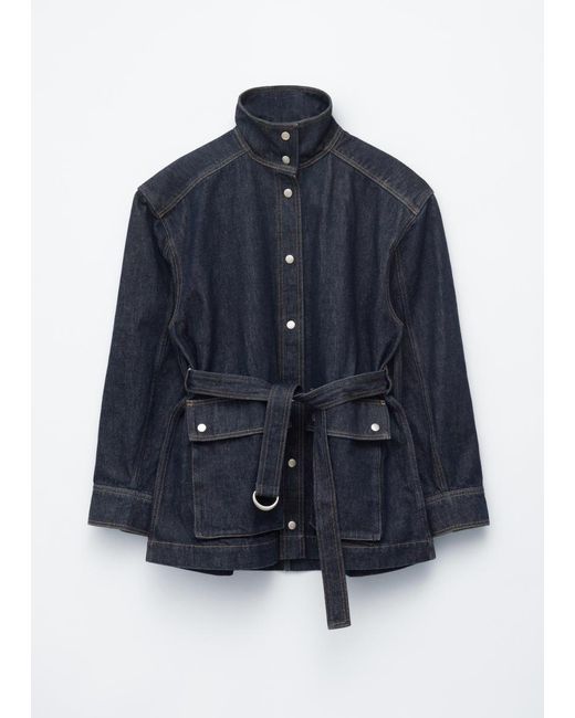 & Other Stories Blue Tie-Belt Denim Jacket