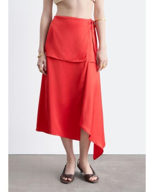 & Other Stories Layered Panel Wrap Skirt