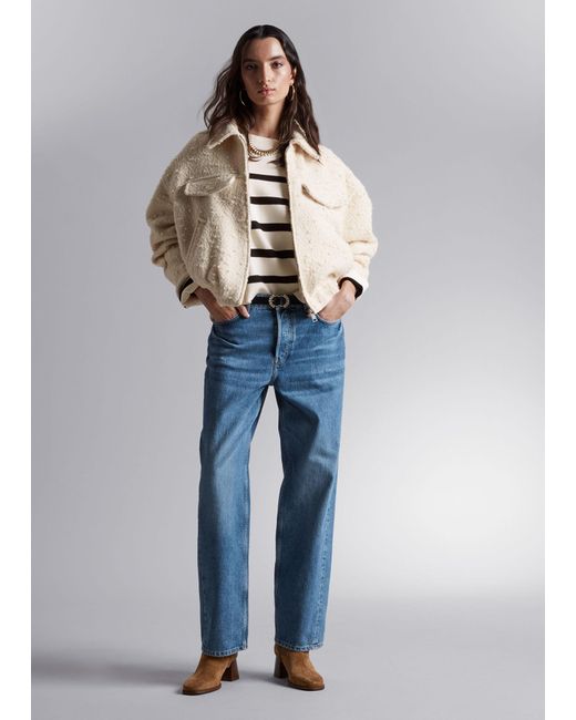 & Other Stories Natural Oversized Zip Jacket