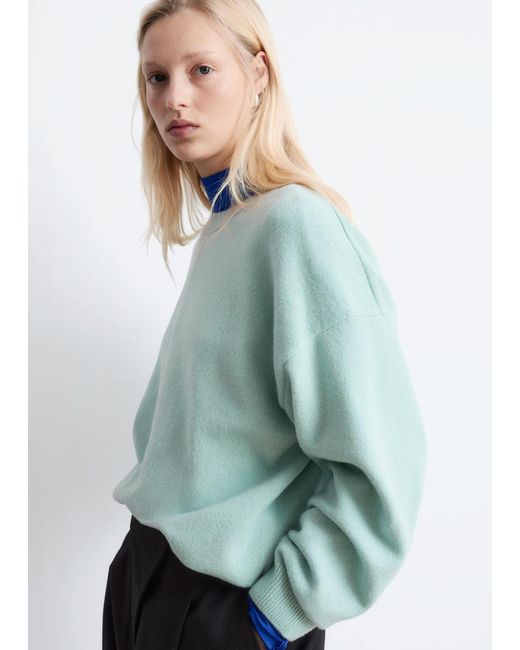 & Other Stories Green Oversized Knit Jumper
