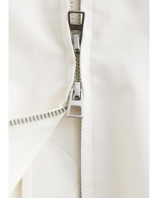 & Other Stories White Zip-Up Twill Jacket