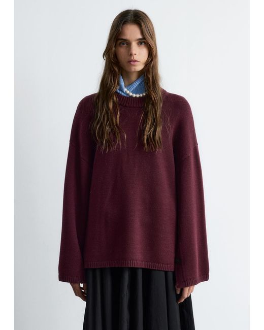 & Other Stories Red Button-Detailed Wool Jumper