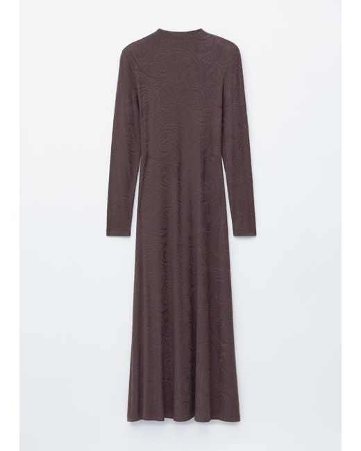& Other Stories Brown Jacquard Jersey Maxi Dress