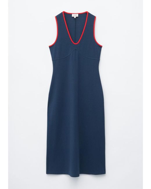 & Other Stories Blue U-Neck Midi Dress