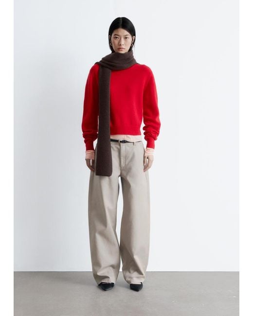 & Other Stories Red Knitted Jumper