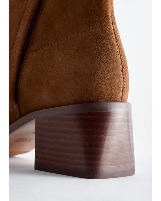 & Other Stories Brown Leather Sock Boots