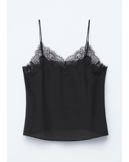 & Other Stories Black Silk Camisole Top