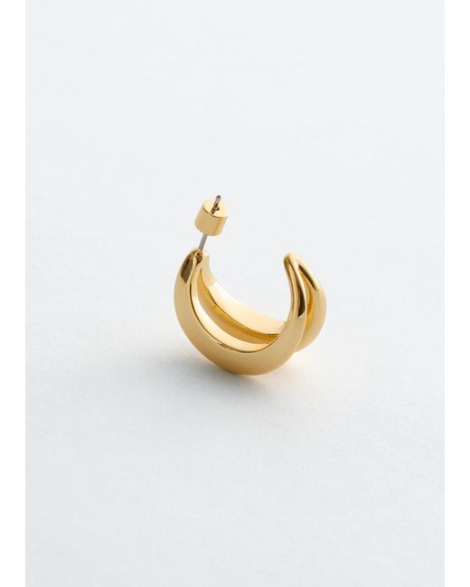 & Other Stories White Double Hoop Earrings