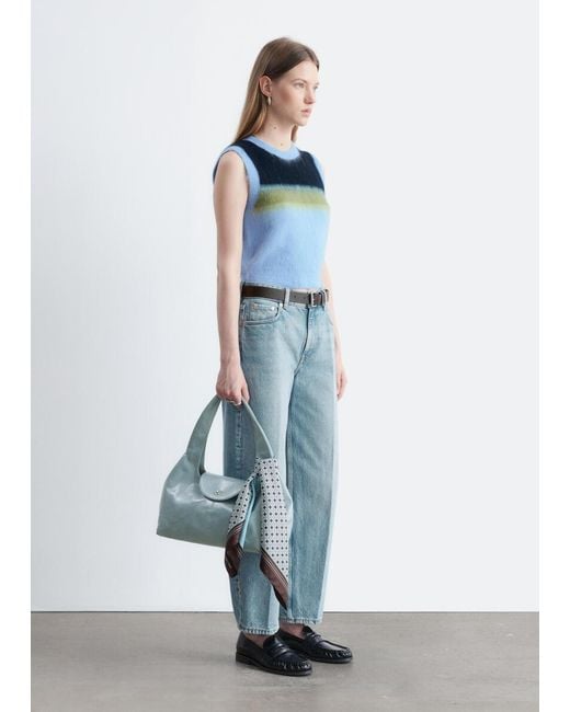 & Other Stories Blue Knitted Mohair-Blend Vest