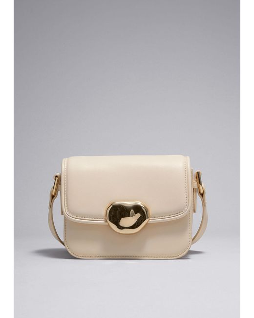 & Other Stories Natural Small Sculptural-buckle Leather Bag