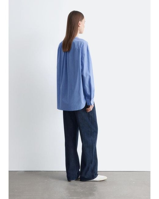 & Other Stories Blue Oversized Cotton Shirt