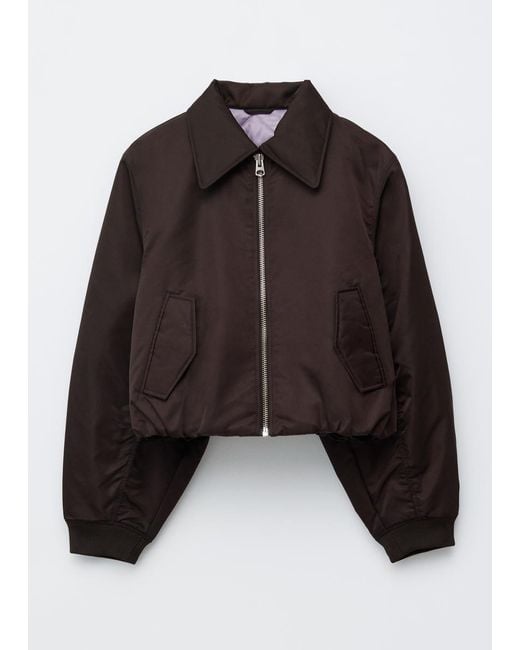 & Other Stories Brown Cropped Bomber Jacket