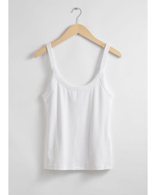 & Other Stories White Scoop-neck Tank Top