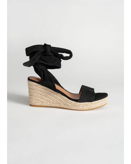 black espadrille wedges