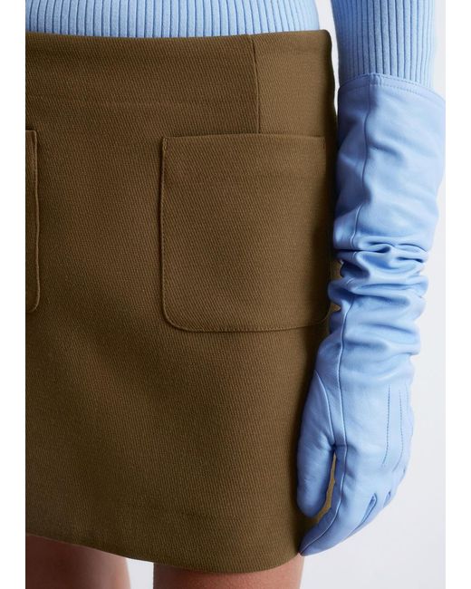 & Other Stories Blue A-Line Mini Skirt