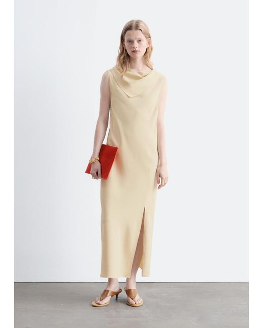 & Other Stories White Scarf-Detail Midi Dress
