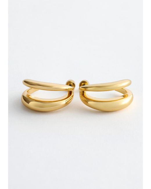 & Other Stories White Double Hoop Earrings