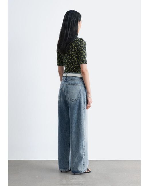 & Other Stories Black Short-Sleeve Mock-Neck Top