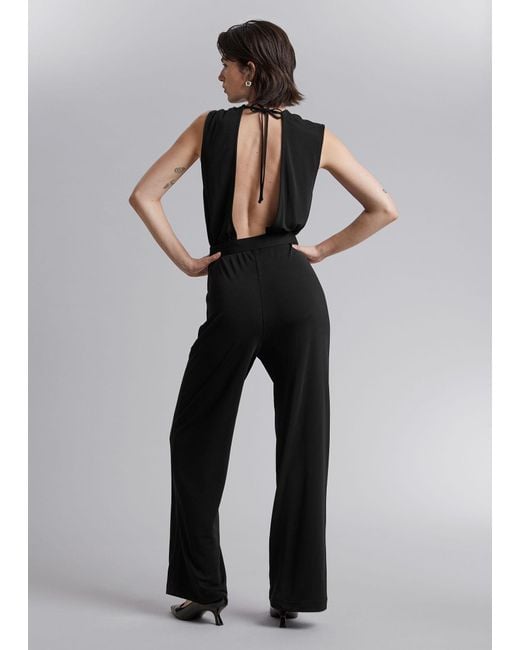 & Other Stories Black Sleeveless Open-back Jumpsuit
