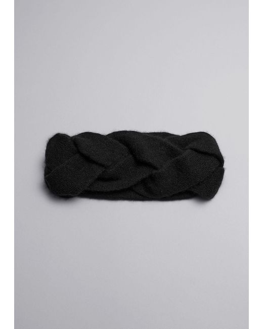 & Other Stories Gray Braided Cashmere Headband