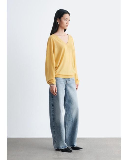 & Other Stories Blue Oversized Merino Wool Jumper