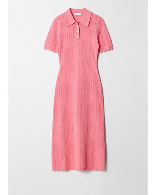 Robe Midi En Maille Pointelle & Other Stories en coloris Pink