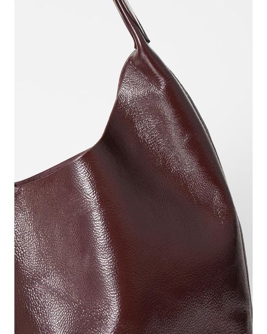 & Other Stories Purple Large Patent-Leather Tote Bag