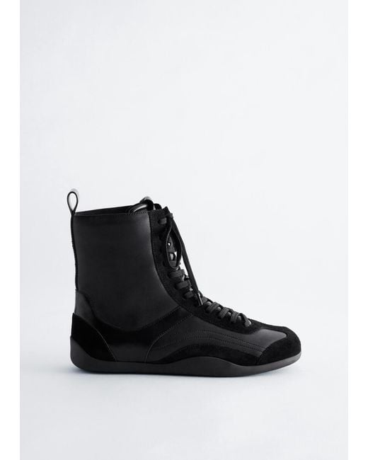 & Other Stories Black Lace-Up Ankle Boots