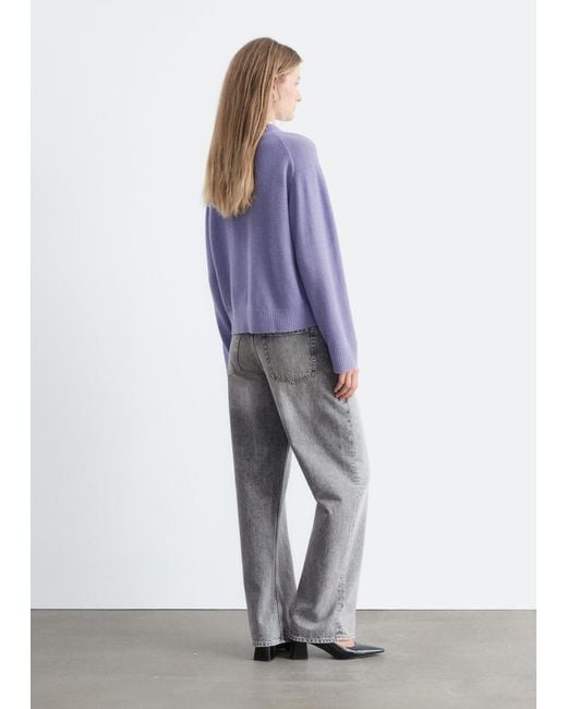 & Other Stories Blue Boxy Knit Jumper