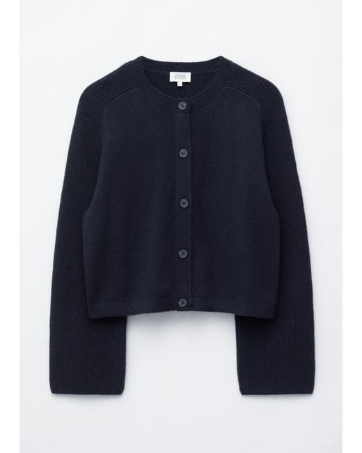 & Other Stories Blue Relaxed Wool-Cotton Cardigan
