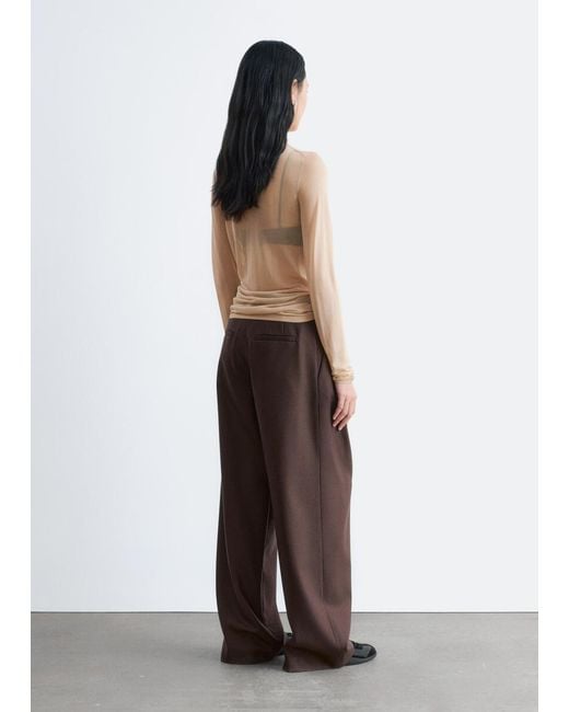 & Other Stories Natural Fine-Knit Sheer Top