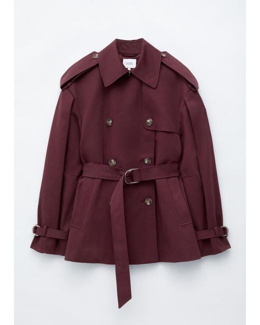 & Other Stories Red Short Trench Coat