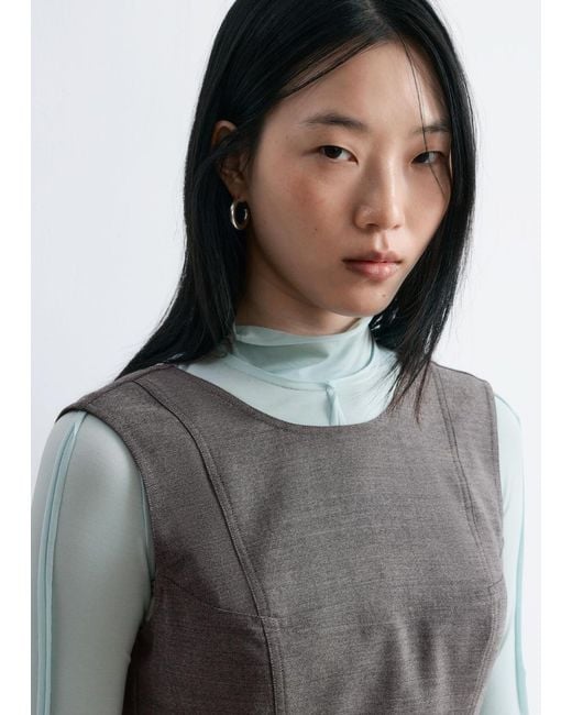& Other Stories White Flared Wool Mini Dress