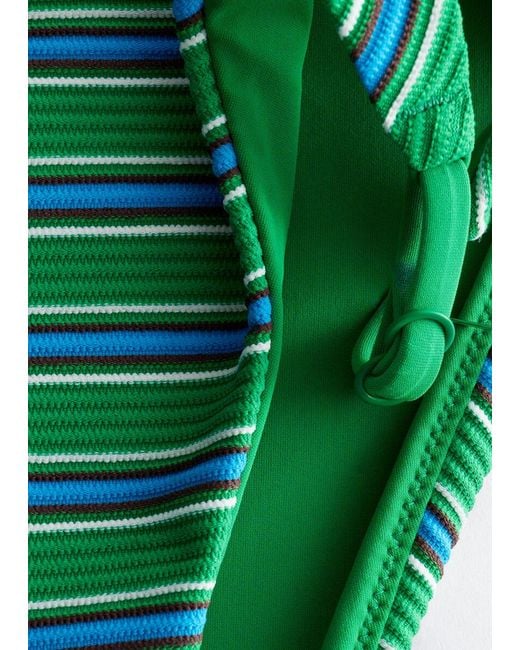 & Other Stories Green Side-Detail Bikini Briefs