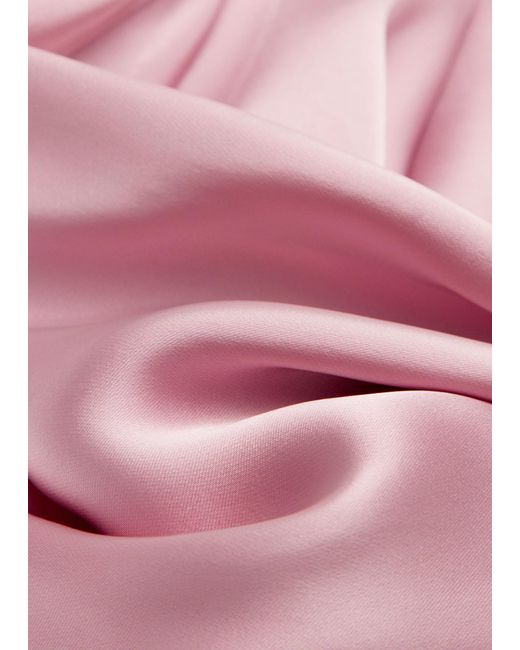 & Other Stories Pink Cowl-neck Satin Dress