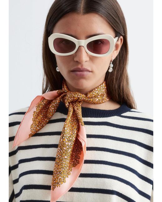 & Other Stories Pink Oval Cat-Eye Sunglasses