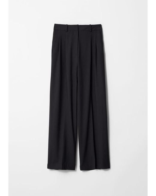 & Other Stories Black Tailored Wool Trousers