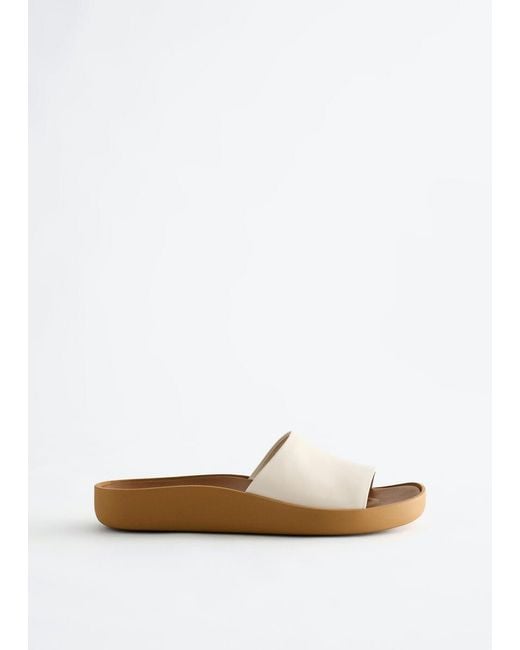 & Other Stories White Slip-On Leather Sandals