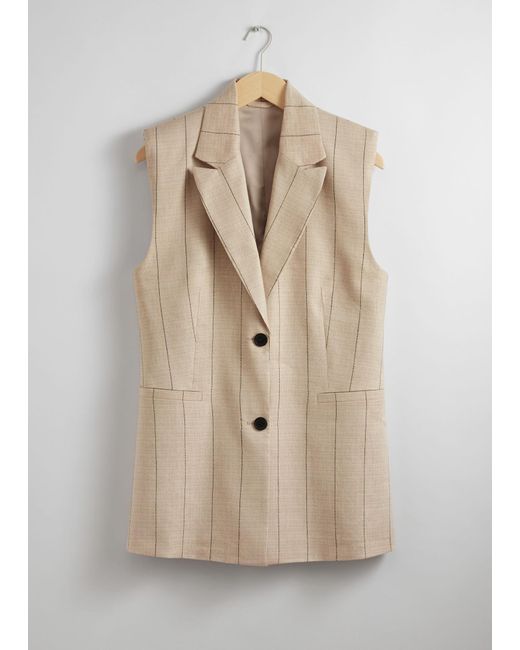 & Other Stories Natural Linen-blend Blazer Waistcoat