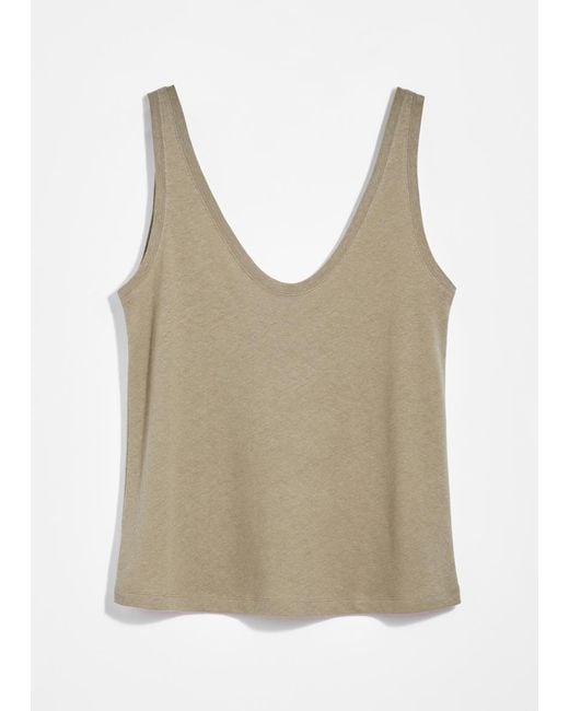 & Other Stories Natural Linen-Blend Tank Top