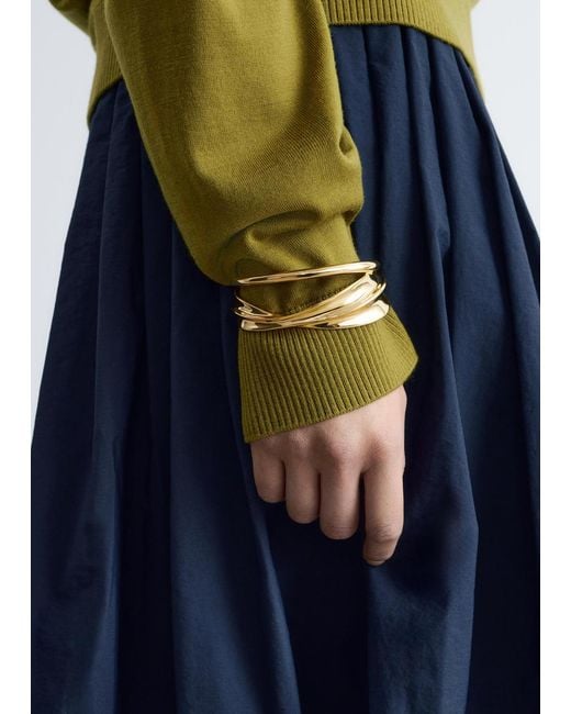 & Other Stories Blue Sculptural Cuff Bracelet
