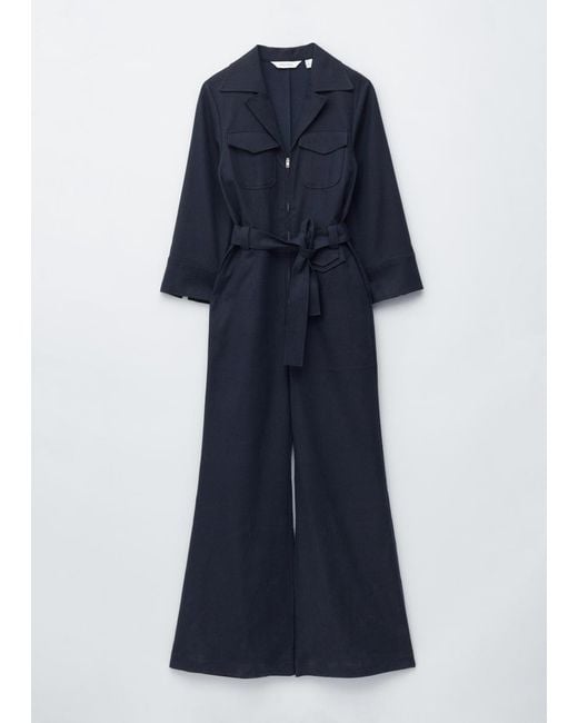 & Other Stories Blue Belted Utility Jumpsuit