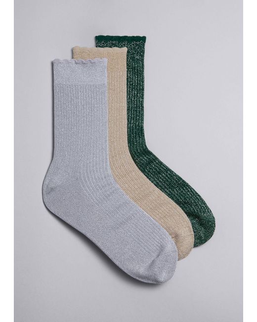 & Other Stories Gray 3-pack Socks Gift Set