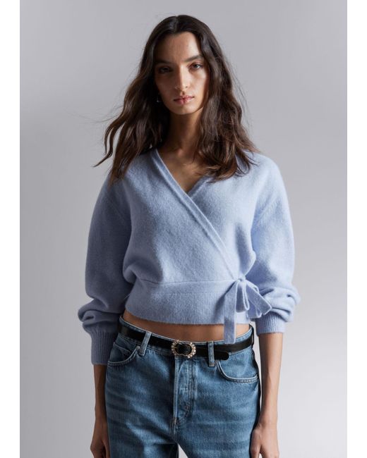 & Other Stories Blue Wrap Sweater