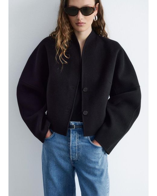 & Other Stories Black Wool Doublé Jacket